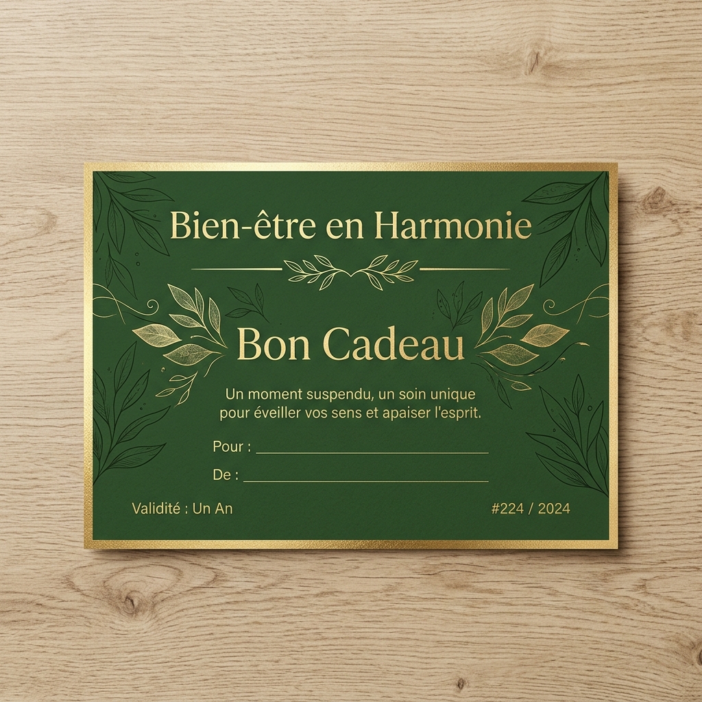 Mockup Bon Cadeau Bien-être en Harmonie